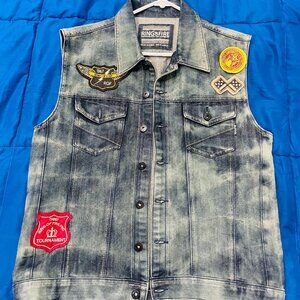 Ring of Fire Downtown Los Angeles Distressed Denim Vest - Size XL
